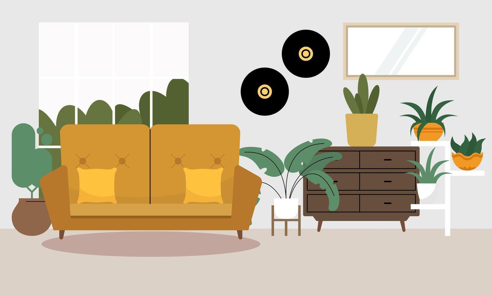 Living room interior logo vector