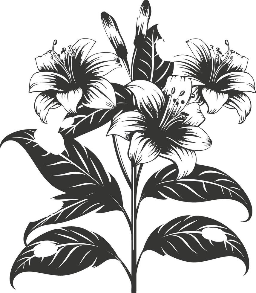 Crisp Lily Flower Silhouette Icon vector