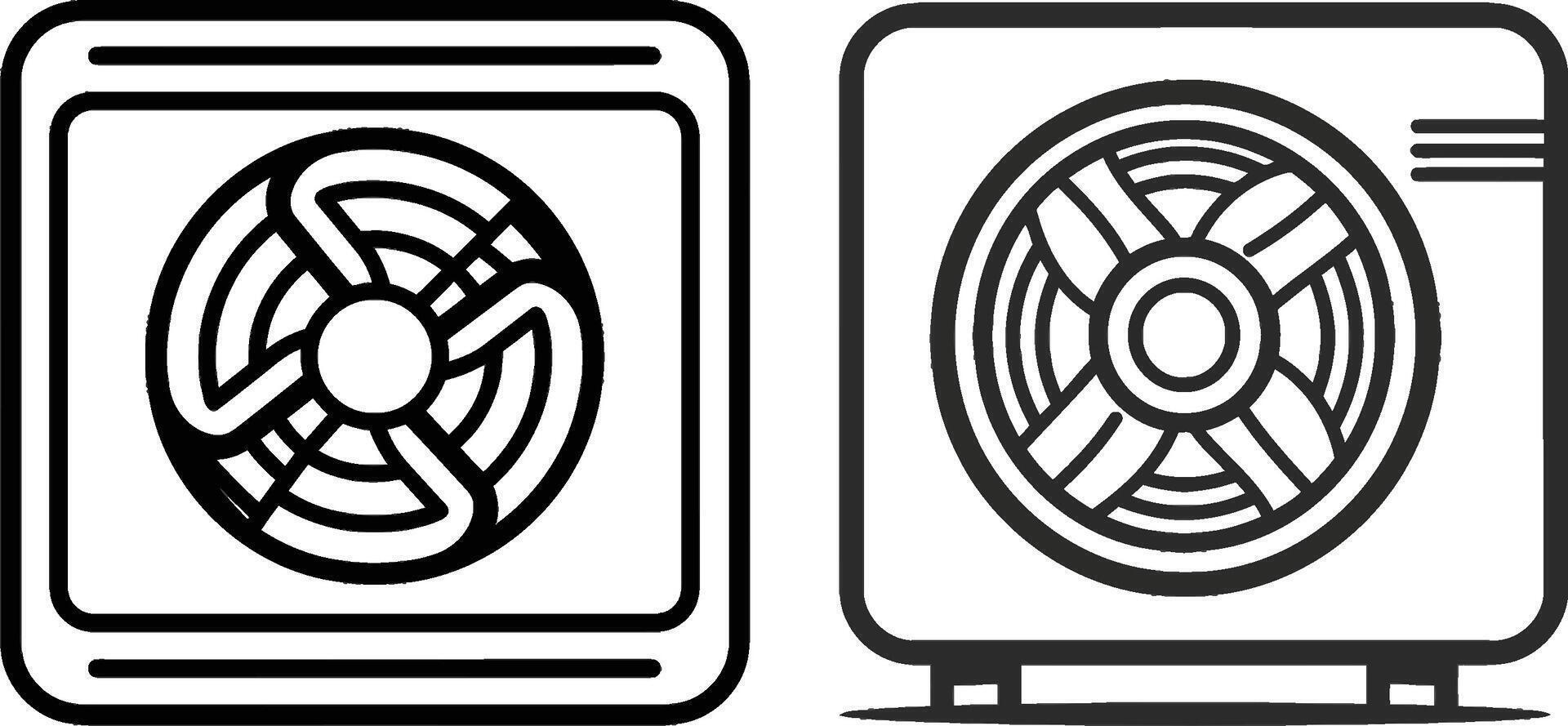 Fan Linear Icon Set, Editable Stroke Line Art on White Background vector