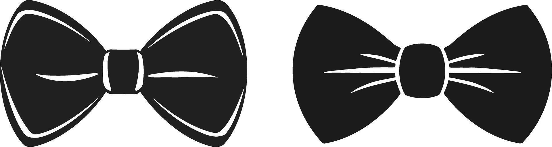 Bow Tie Silhouette, Simple Design Style with Black Thread on White Background vector