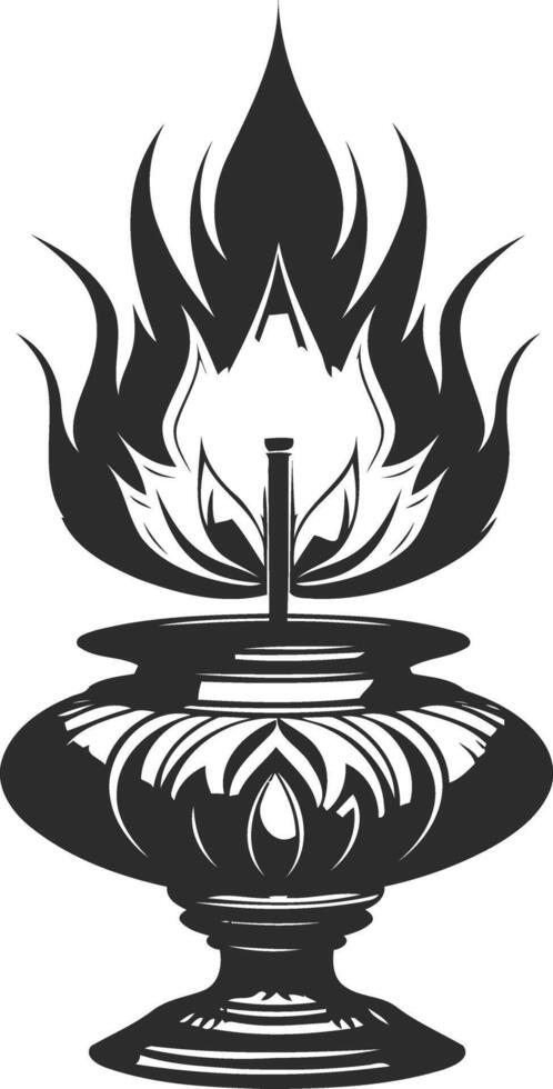 Black Candle Silhouette Isolated Icon vector