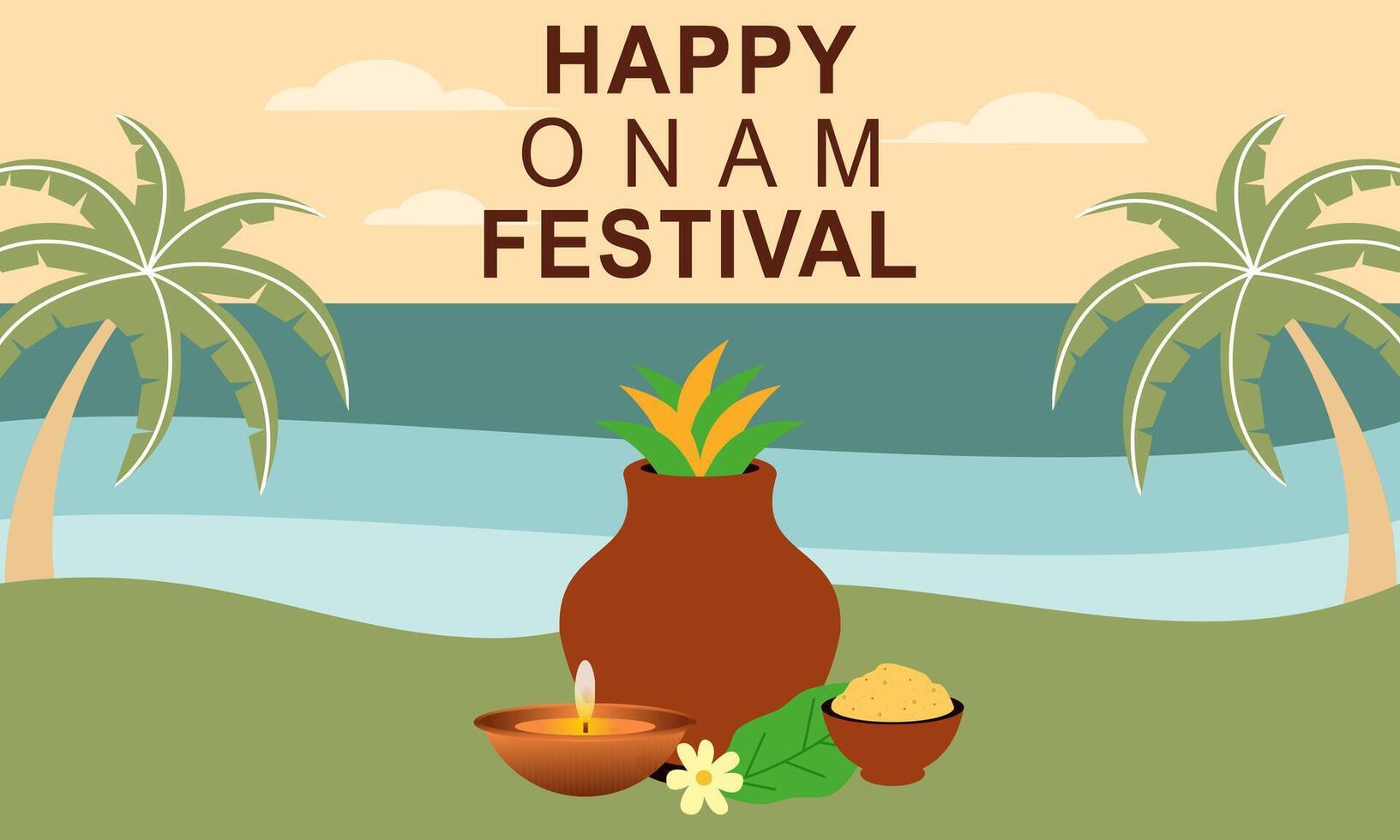 Happy Onam Celebration Concept vector