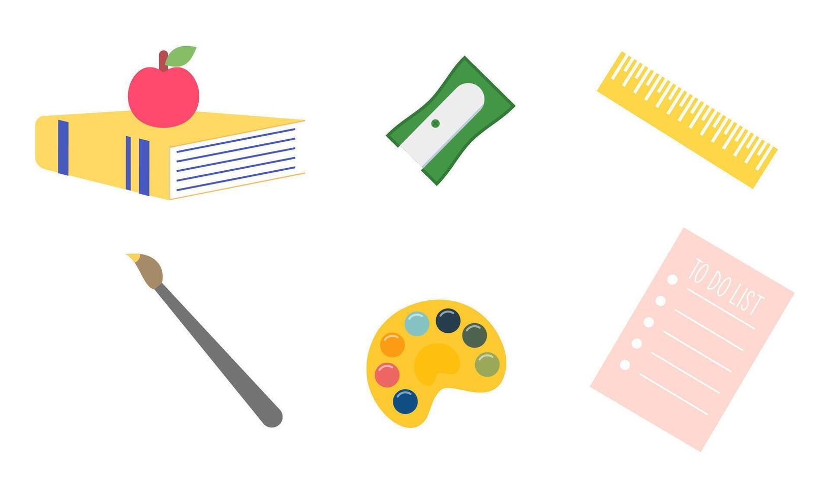 Different stationery for studying illustrations set vector