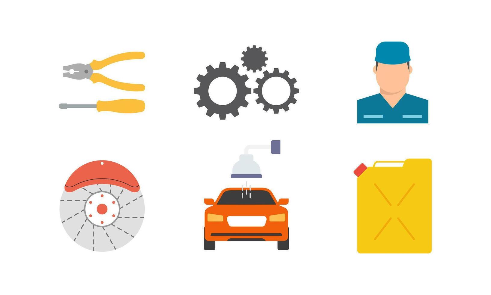 Car Service Icons Flat Set vector