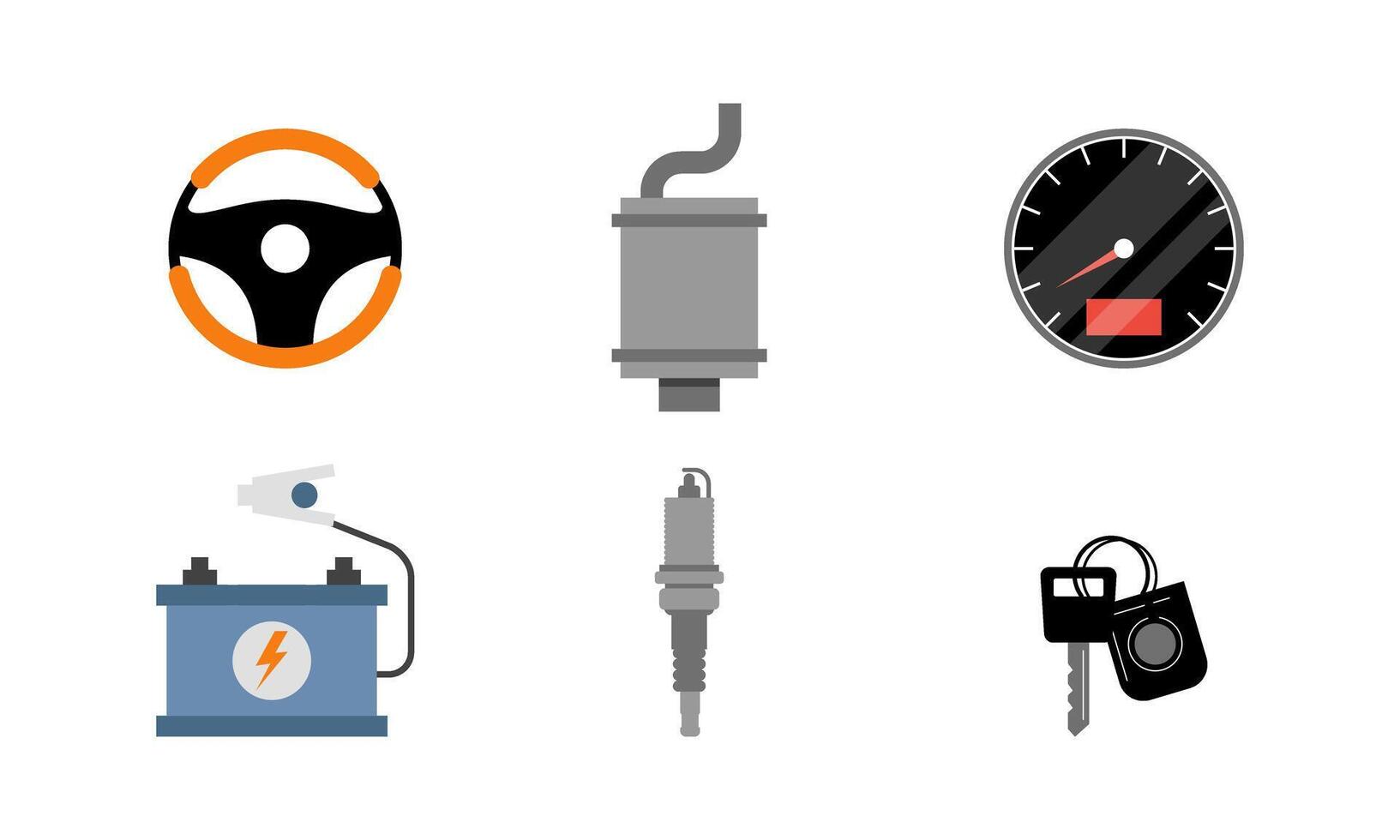 Car Service Icons Flat Set vector