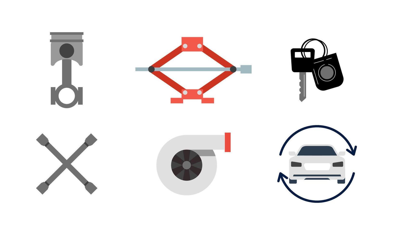 Car Service Icons Flat Set vector