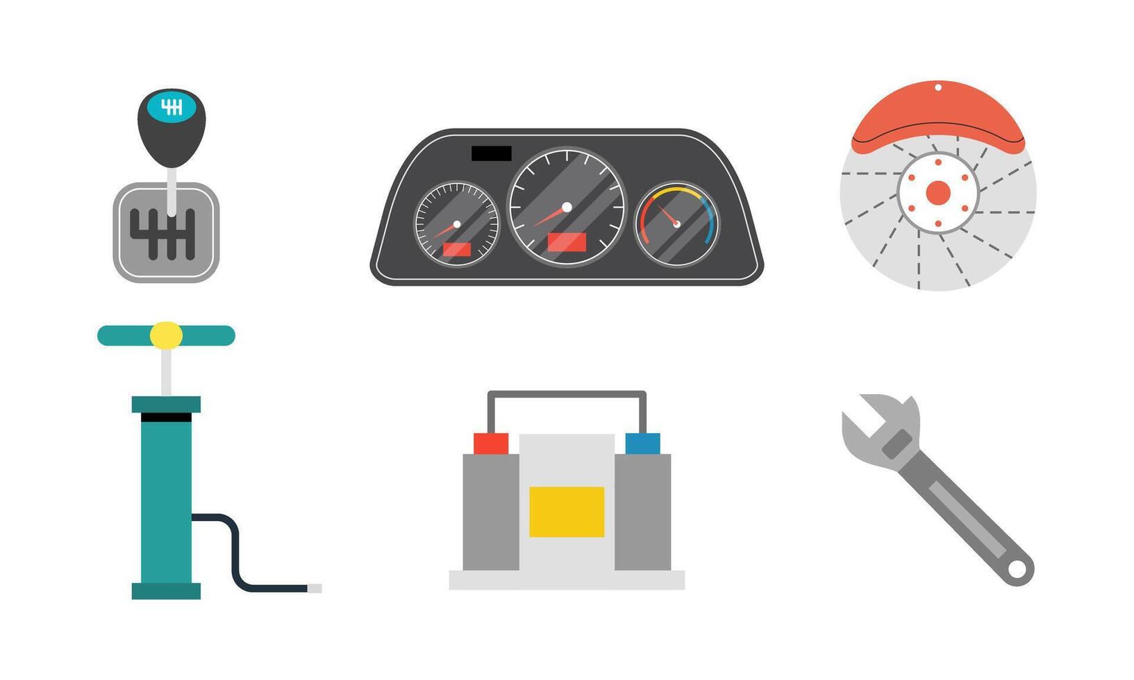 Car Service Icons Flat Set vector