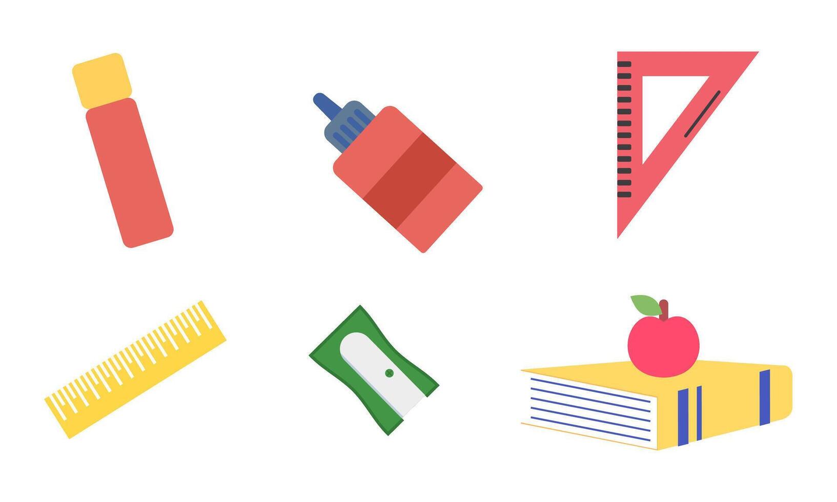 Different stationery for studying illustrations set vector