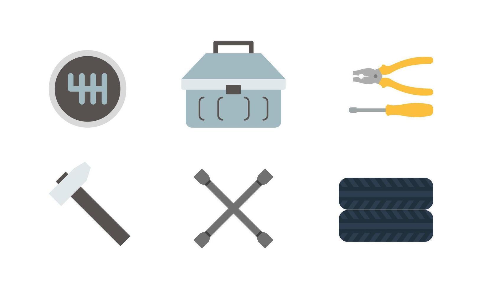 Car Service Icons Flat Set vector