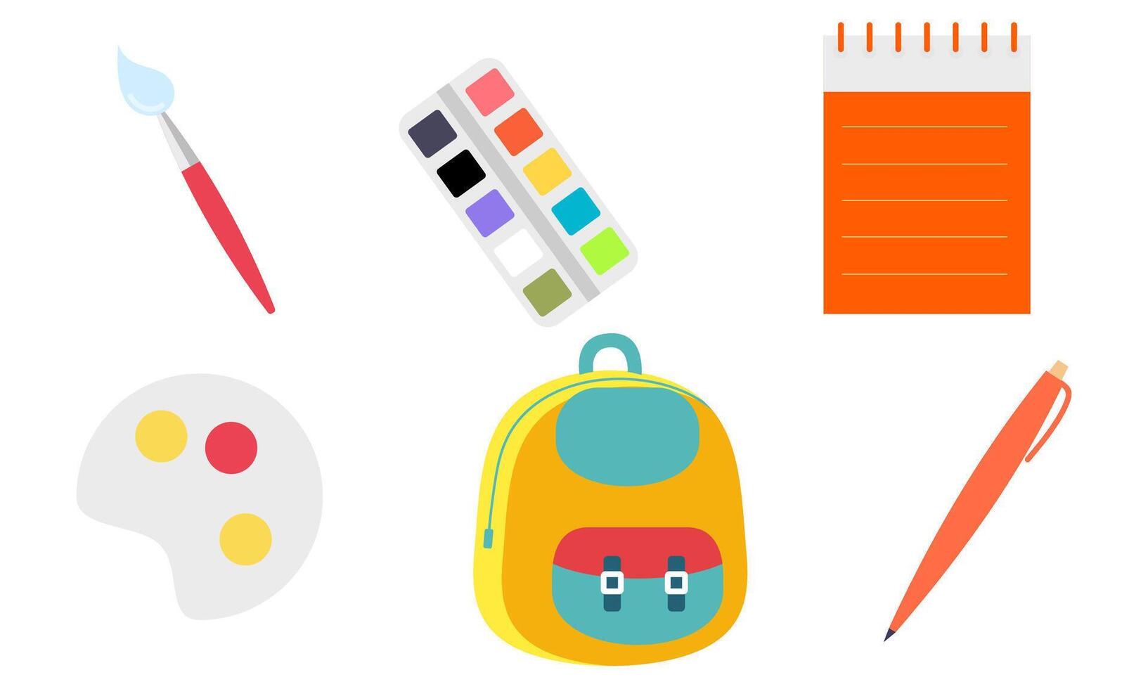 Different stationery for studying illustrations set vector