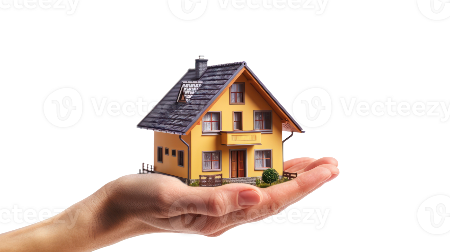 house in hand on transparent background png