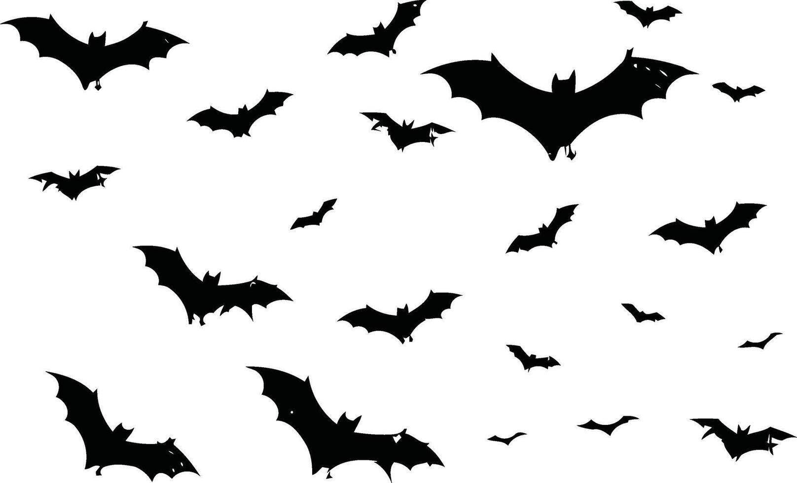 Seamless Pattern of Halloween Bats Silhouette vector