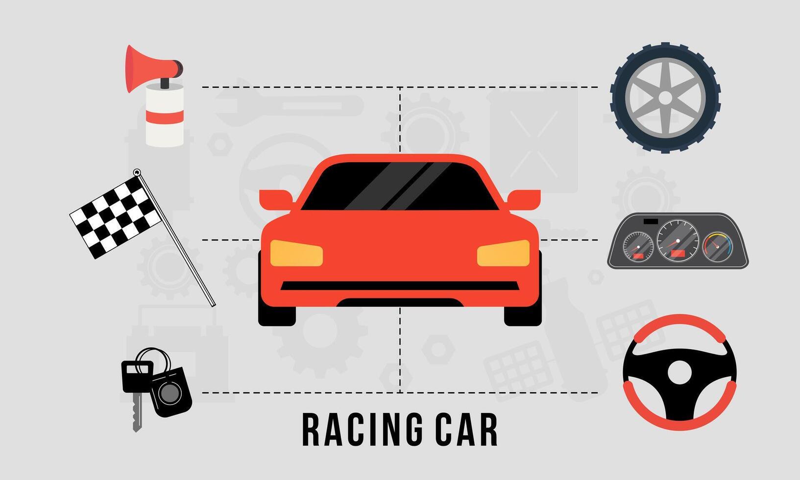 Auto concept for flat icons vector