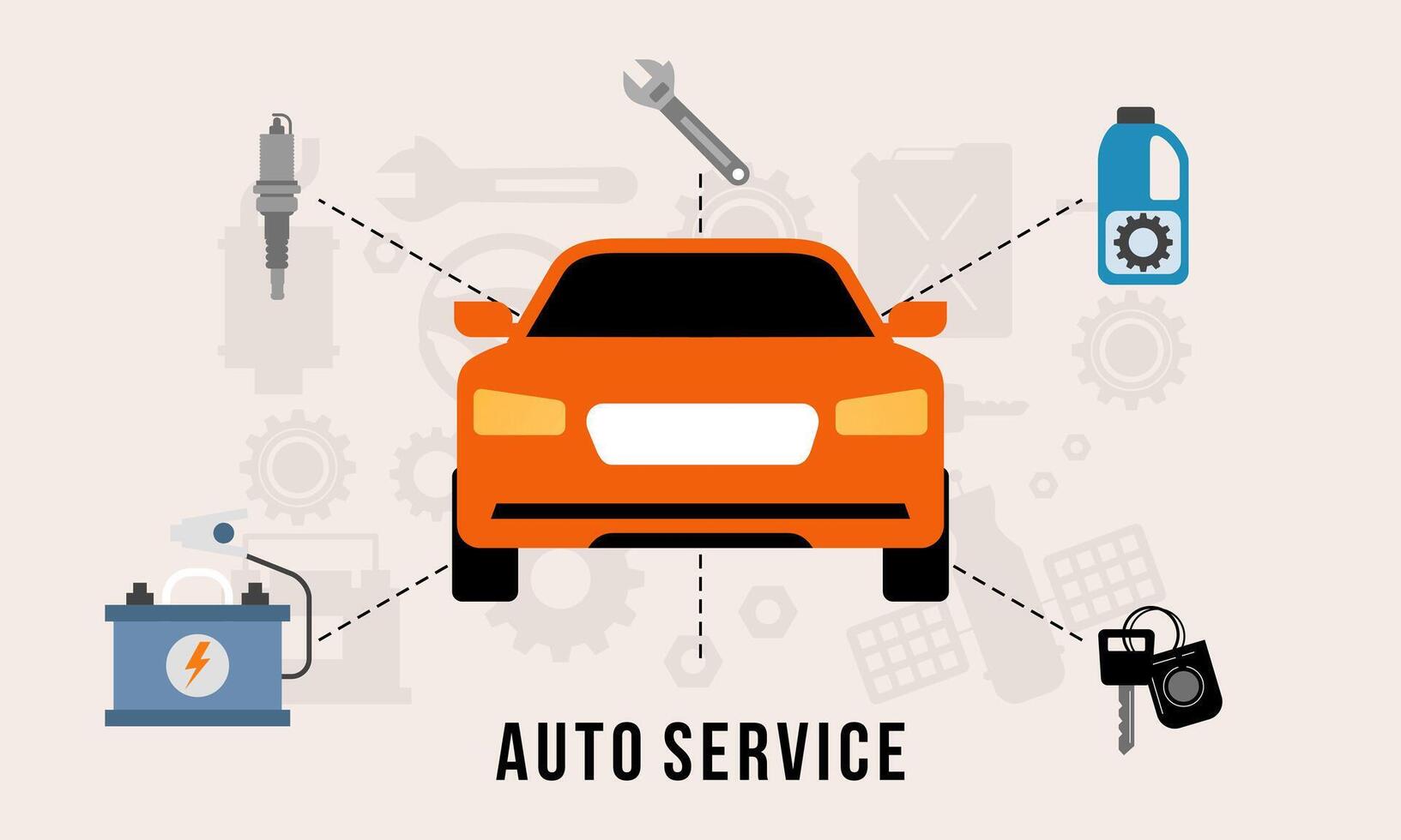 Auto concept for flat icons vector