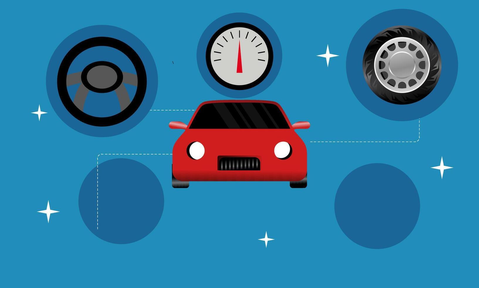 Auto concept for flat icons vector