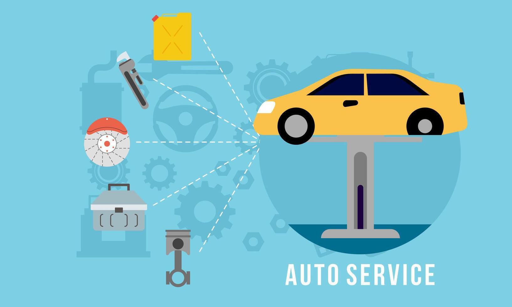 Auto concept for flat icons vector