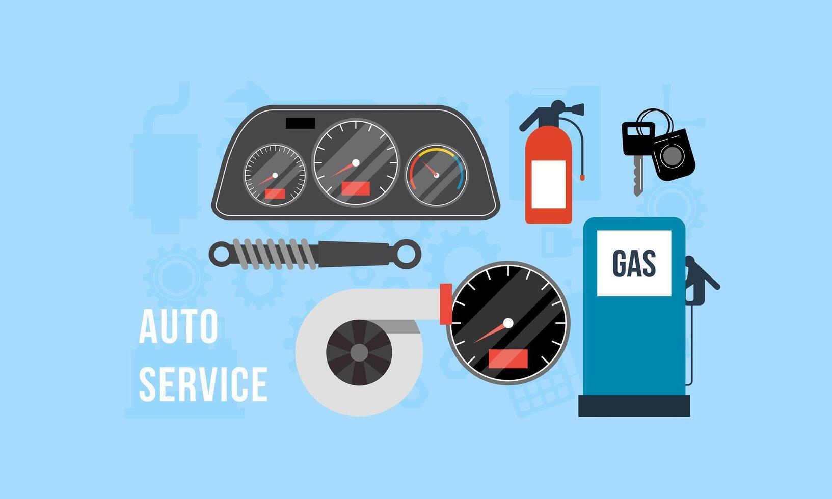 Auto concept for flat icons vector