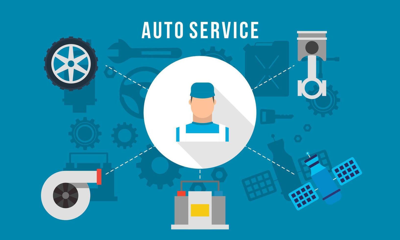 Auto concept for flat icons vector