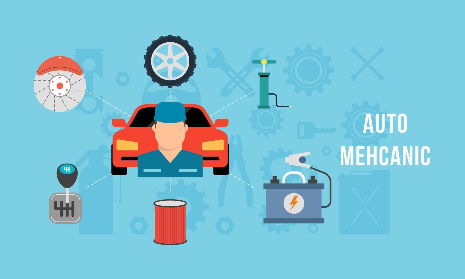 Auto concept for flat icons vector