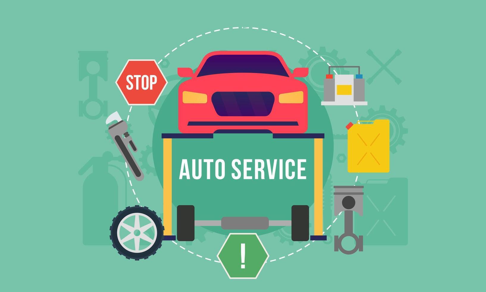 Auto concept for flat icons vector