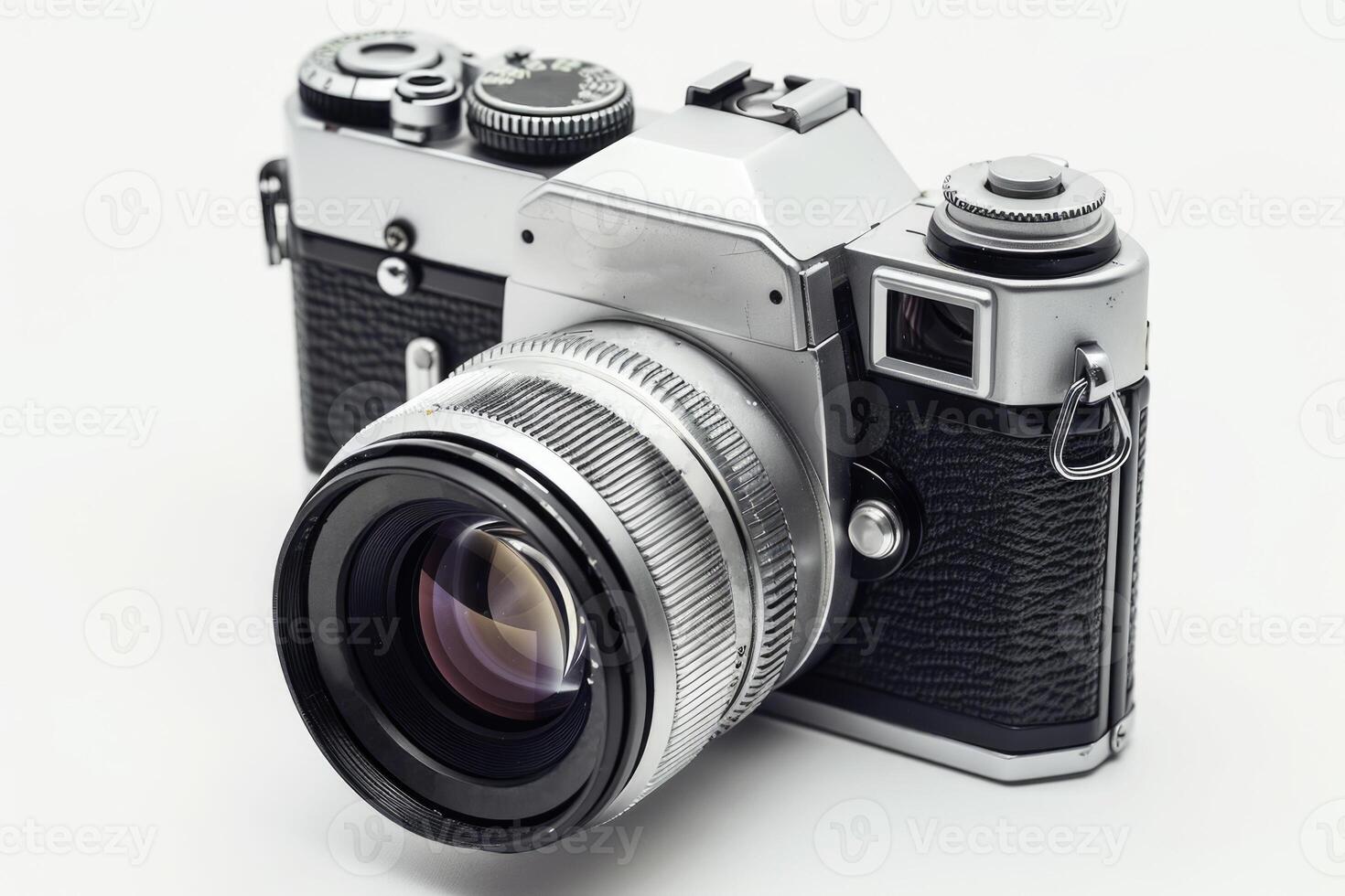 Old camera isolated on white. photo