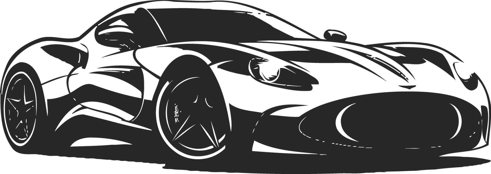 Illustration of a cartoon sports car from the 90s vector