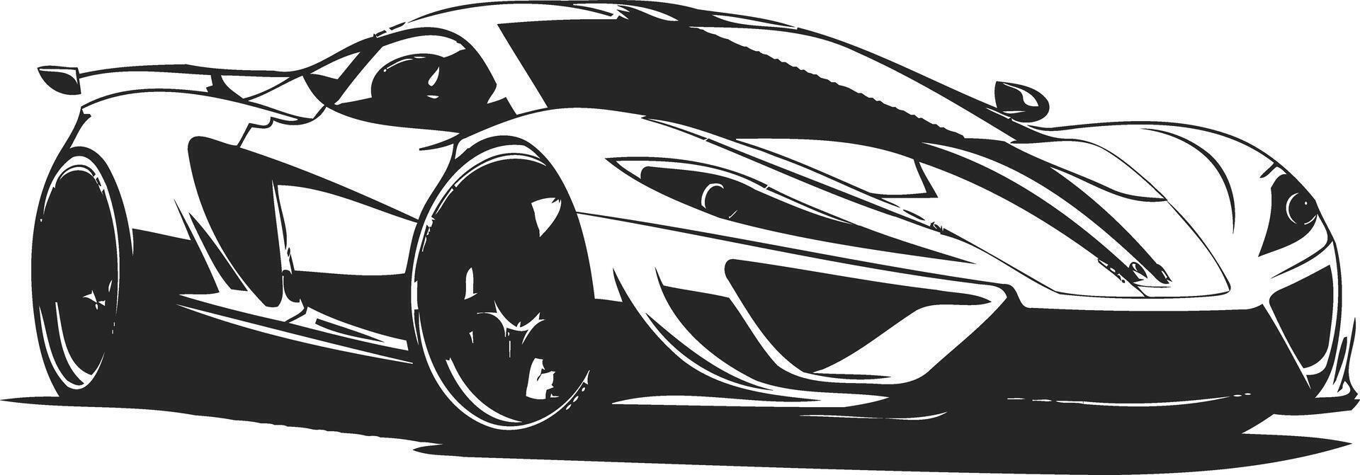 Black and white view car illustration for conceptual design vector
