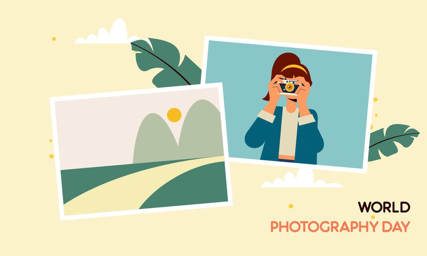 Happy World Photography Day Camera Design vector
