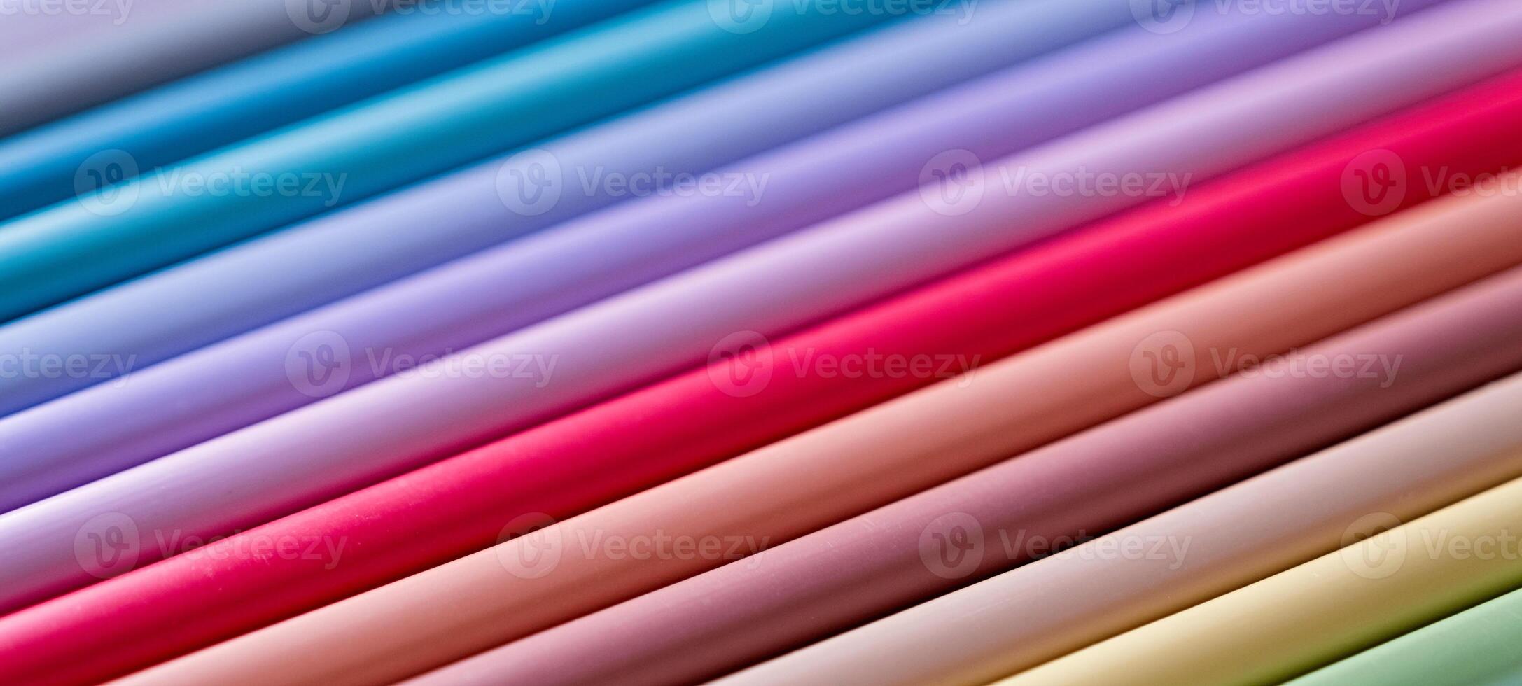 set of pastel colored colorful pencils photo