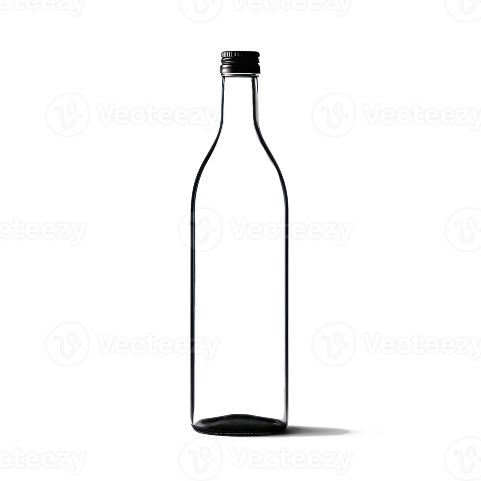 empty glass bottle isolated on transparent background png