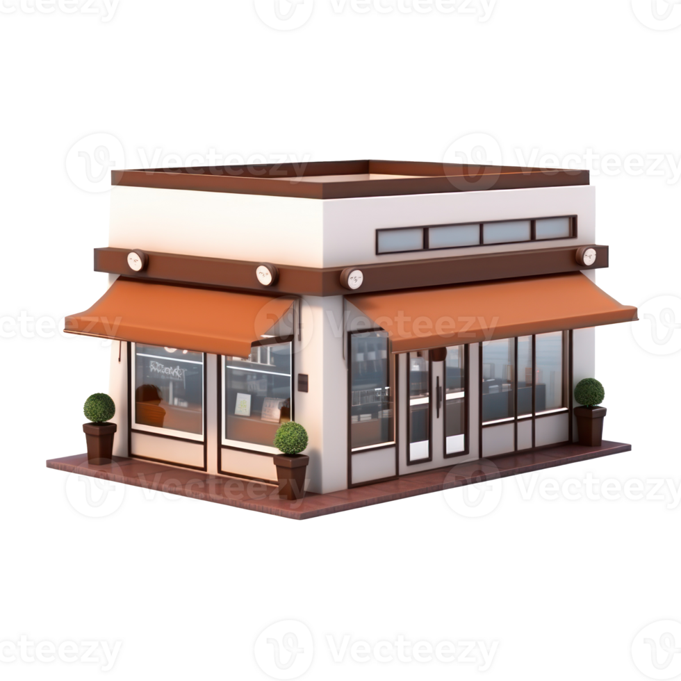 3d model of a small coffee shop png