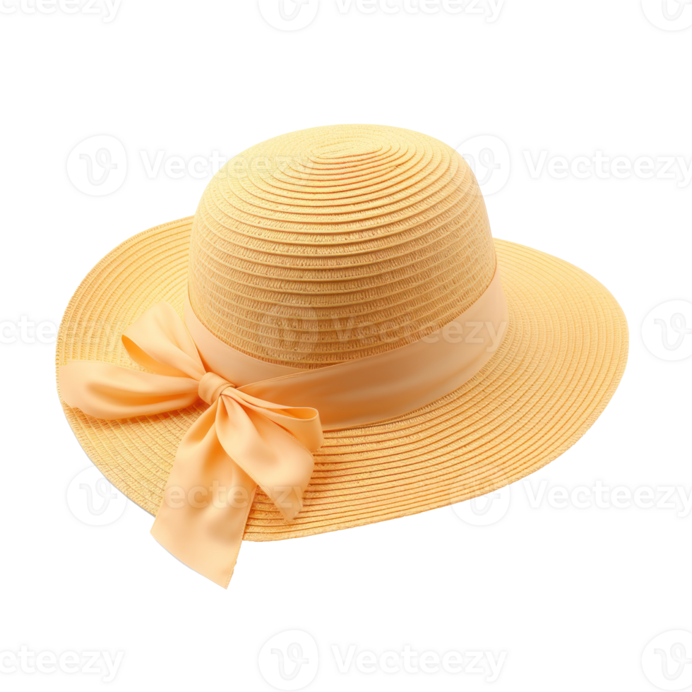 a yellow hat with a bow on it png