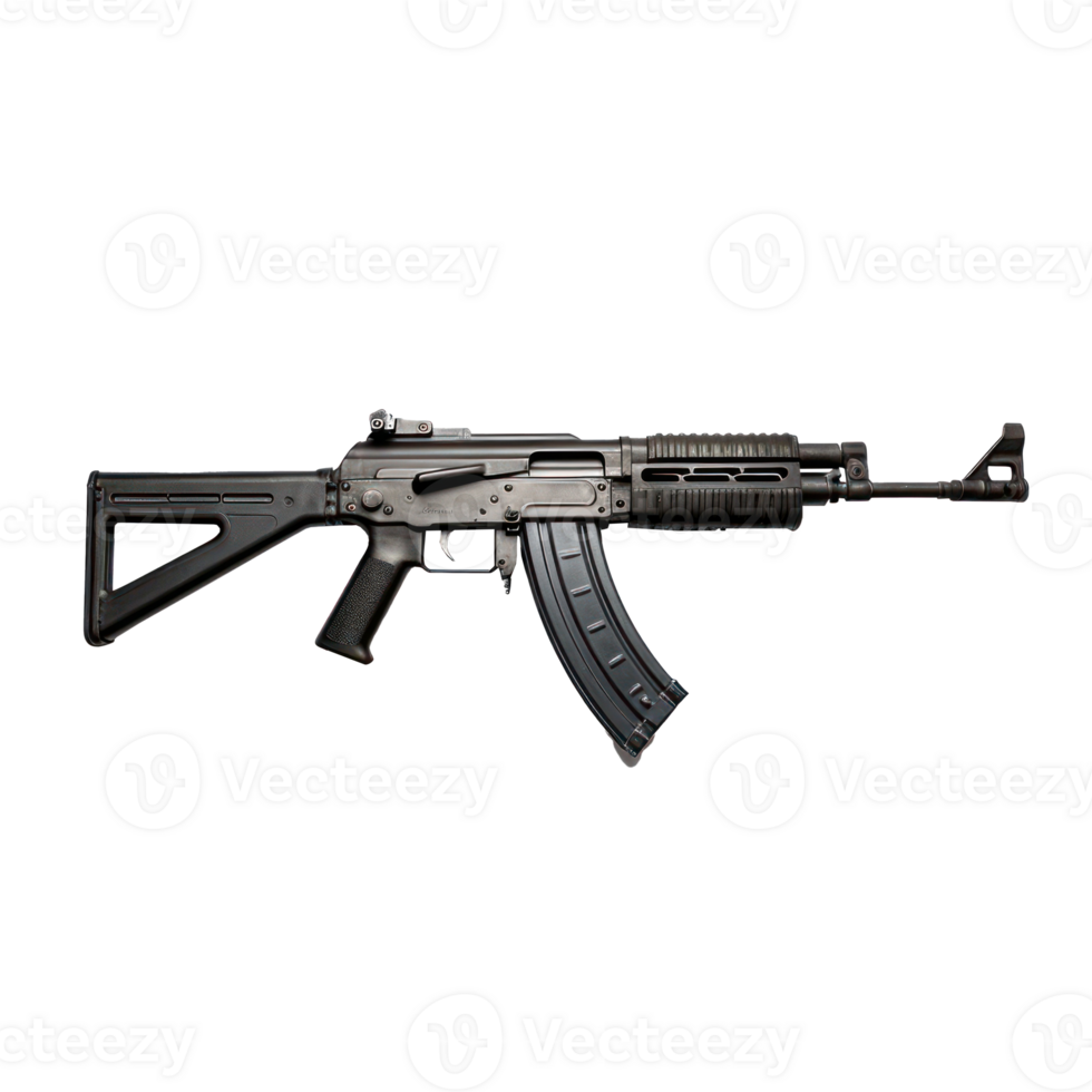 an ak - 47 machine gun on a transparent background png