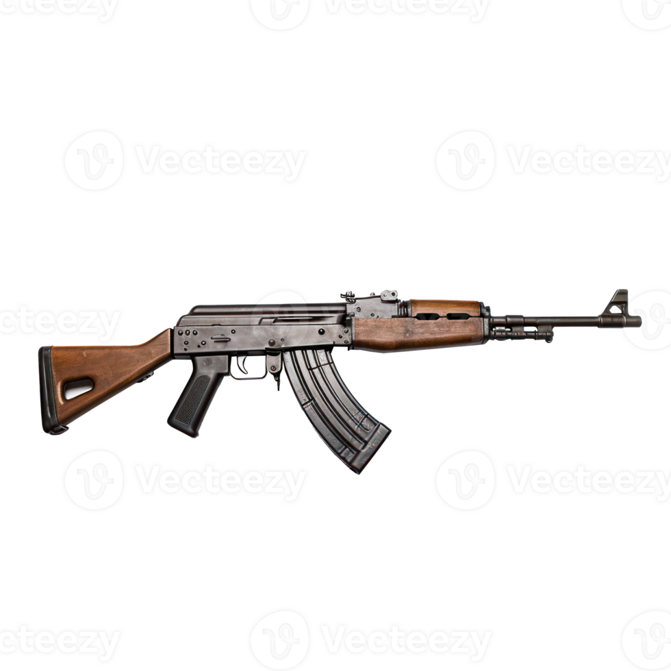 an ak - 47 machine gun on a transparent background png