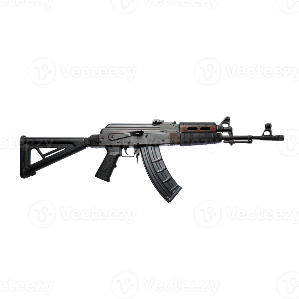 an ak - 47 machine gun on a transparent background png