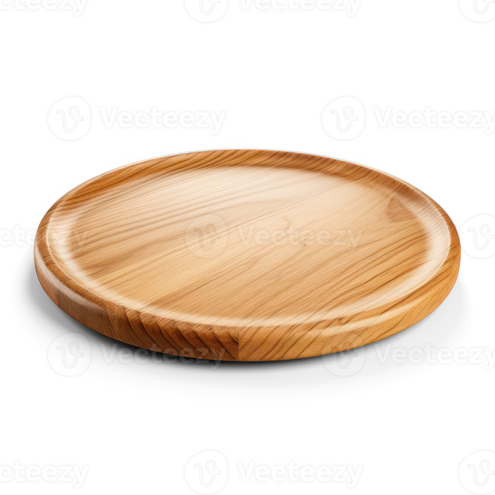 wooden round plate on transparent background png