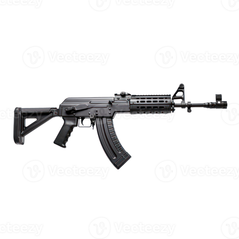an ak - 47 machine gun on a transparent background png