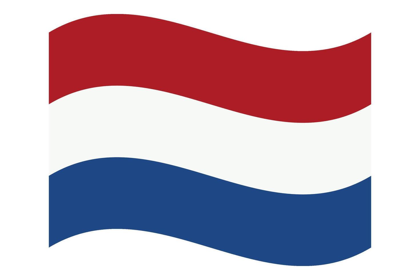 Wavy flag of Netherlands, isolated on clean background. Flag of the Kingdom of the Netherlands vector