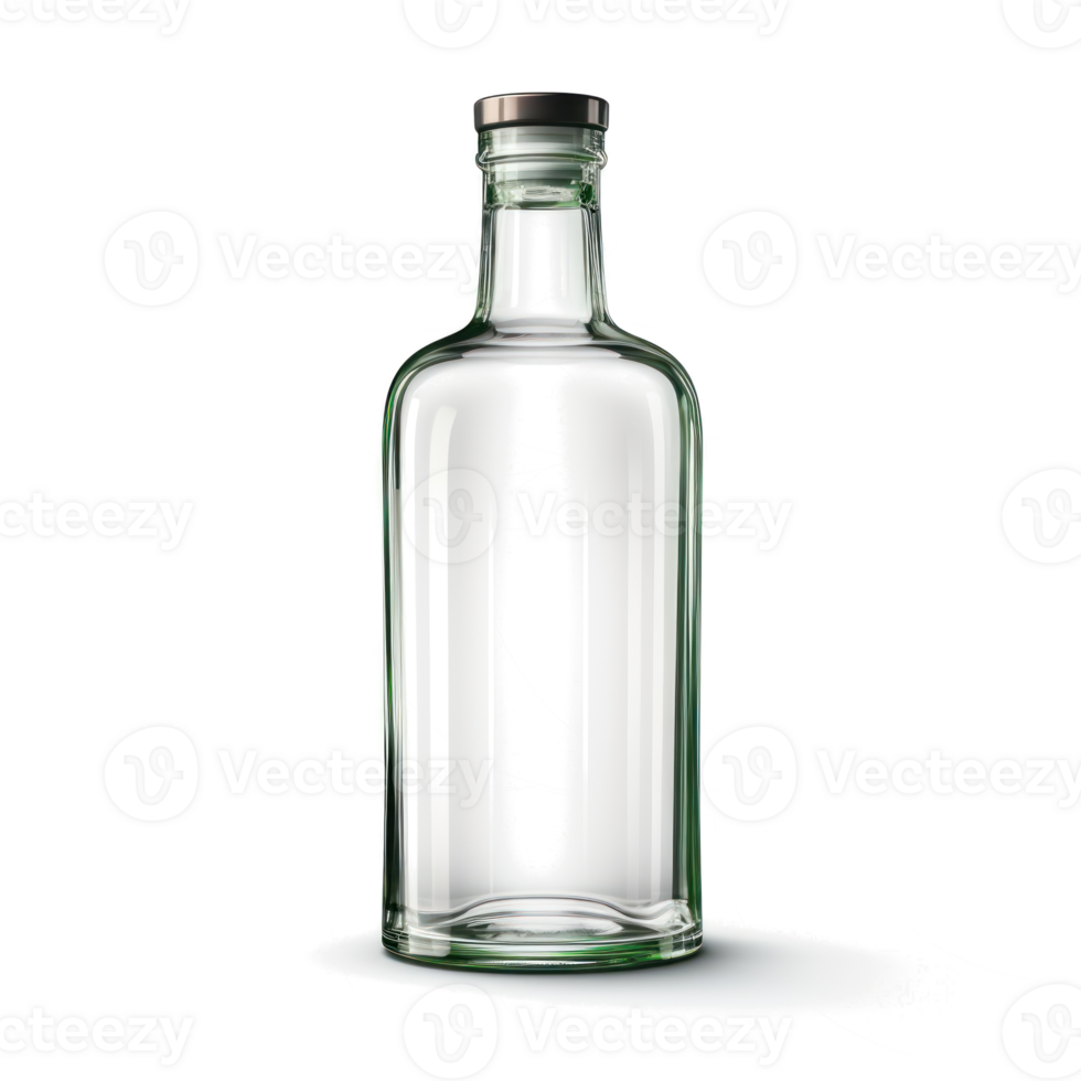 empty glass bottle with a metal lid isolated on a transparent background png
