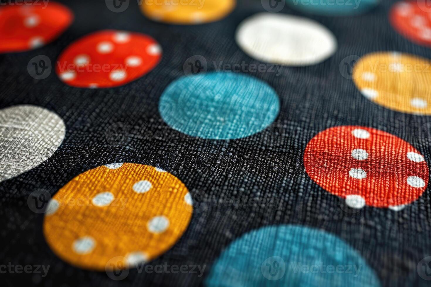 colorful circles fabric pattern. photo