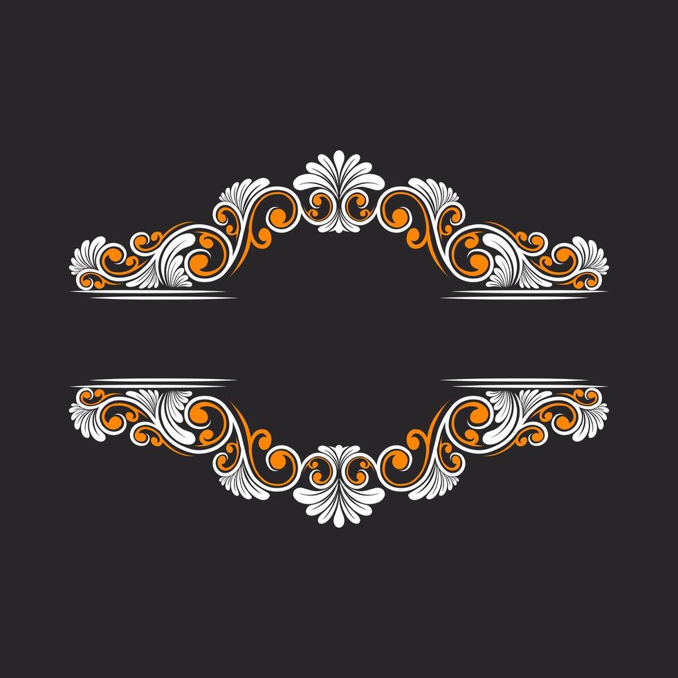 Vintage Baroque Victorian frame border victorian monogram floral engraved scroll ornament wedding vector