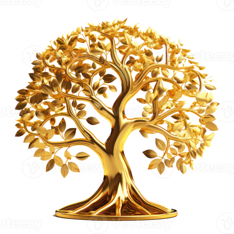 golden tree on transparent background png