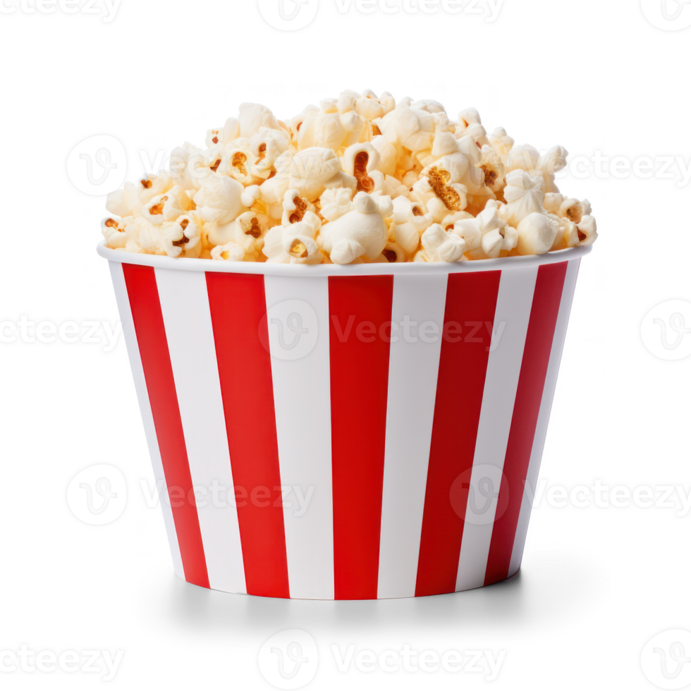 popcorn in a red and white striped bucket png