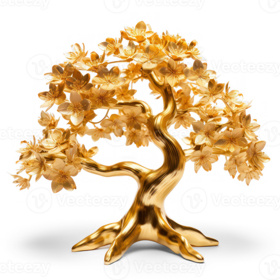 golden tree sculpture image png