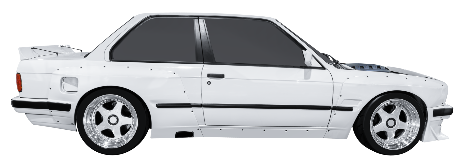 Side view white sport car png
