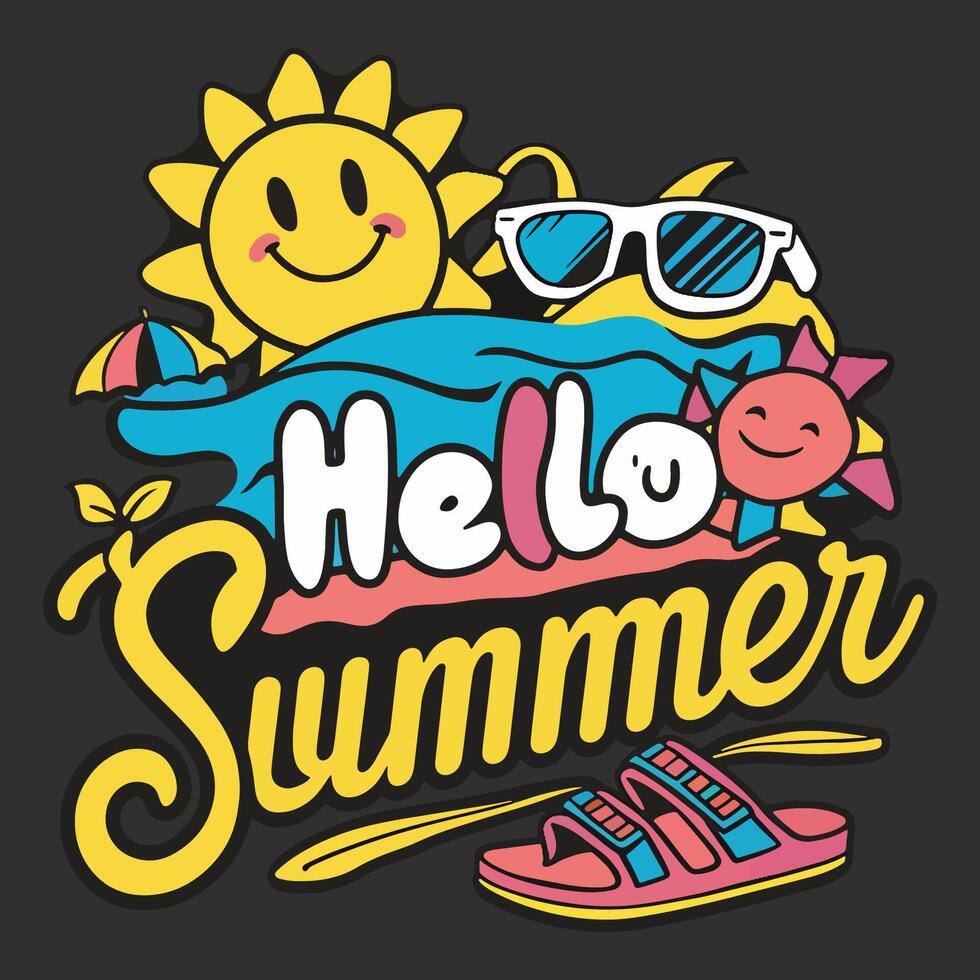 Hello Summer Design vector