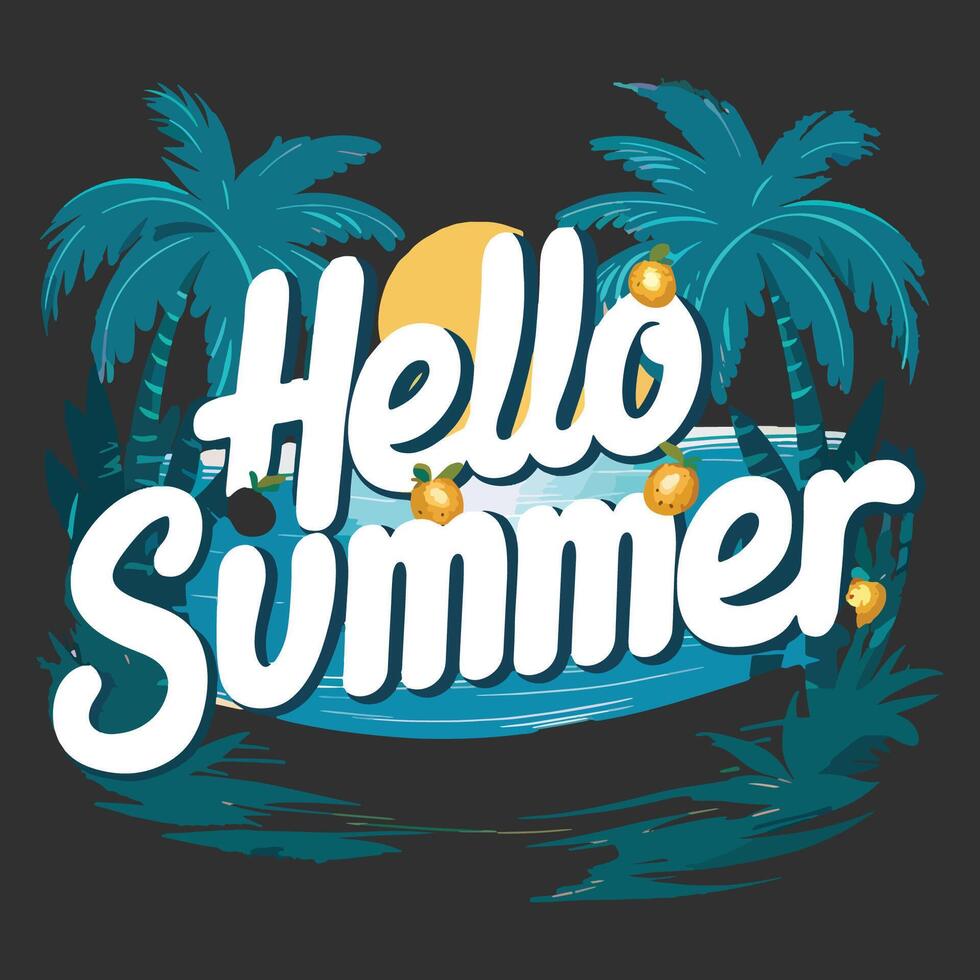 Hello Summer Design vector