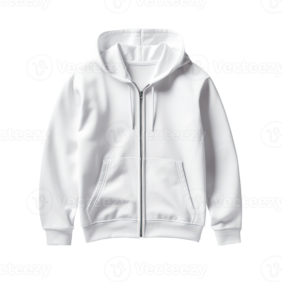 white hoodie on transparent background png