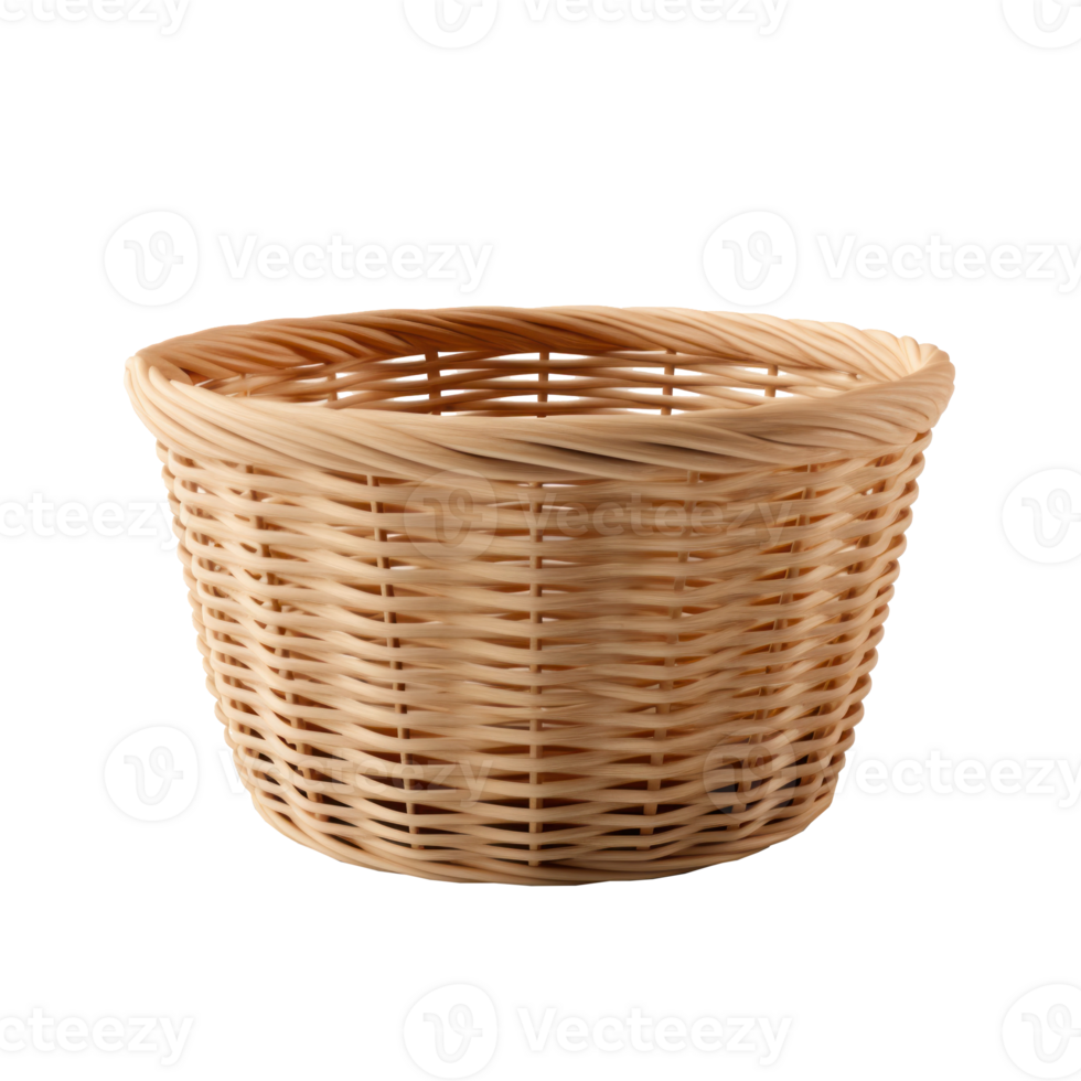 wicker basket on transparent Background png