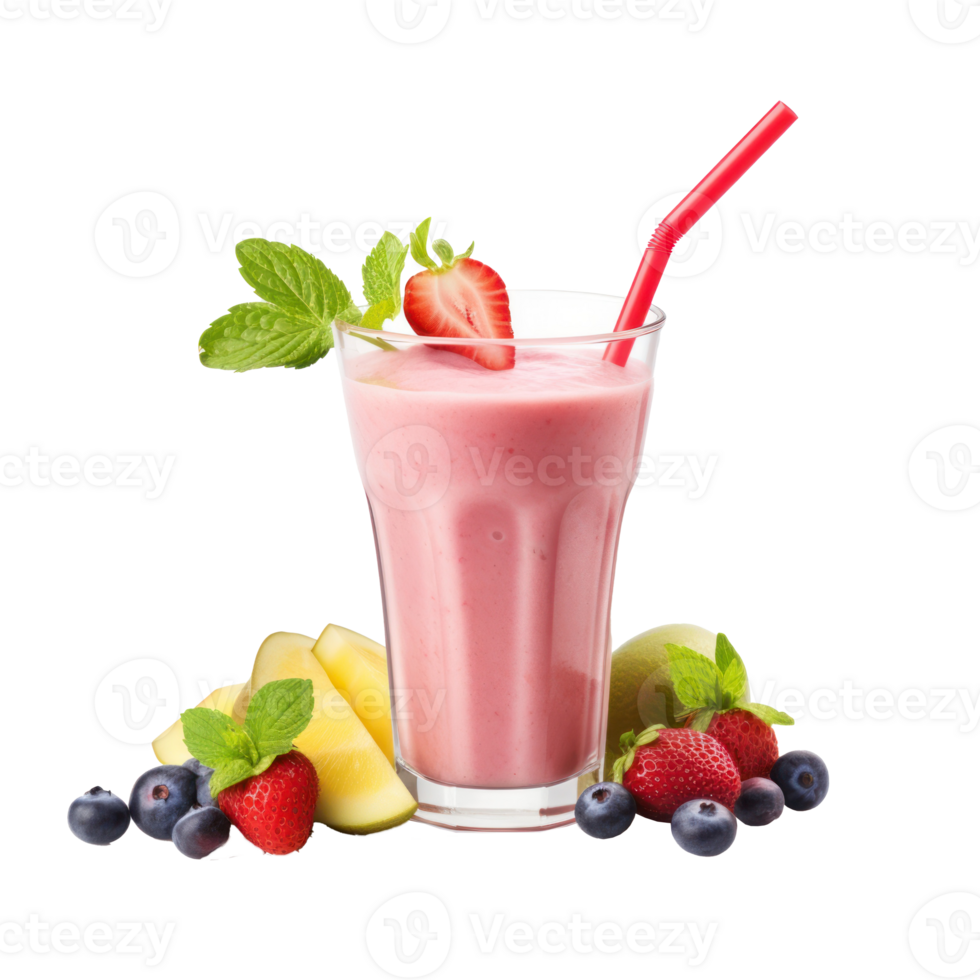 a smoothie with strawberries, blueberries and strawberries png